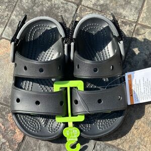 CROCS Black Sandals Classic Style with Perforated Design NEW